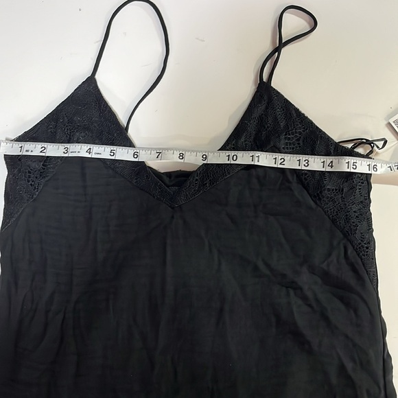 Zara Slip Dress Size Small V Neck Lace Trim Spaghetti Strap Flowy evening new - Picture 14 of 16